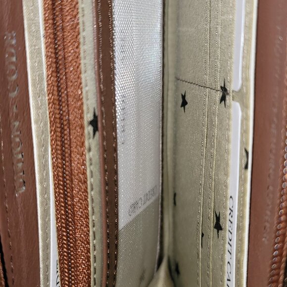 Leather Zip Around Women's Wallet, Polka-dot Pattern & Bird Appliqué - RFID - Picture 5 of 5